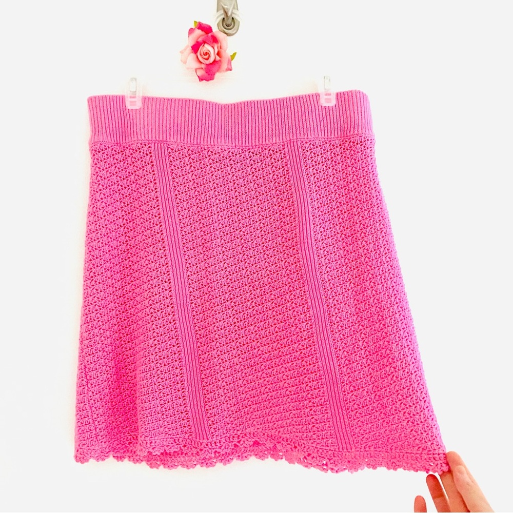💕Pretty Pink Knit Skirt SZ M/L (10)